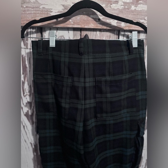 Free People Plaid Cropped Pants Green Size 4 - Picture 8 of 11